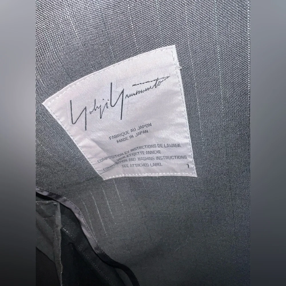 Vintage 90s Yohji Yamamoto Grey pinstriped Blazer Coat ASO Carolyn Bessette CBK - Picture 4 of 12